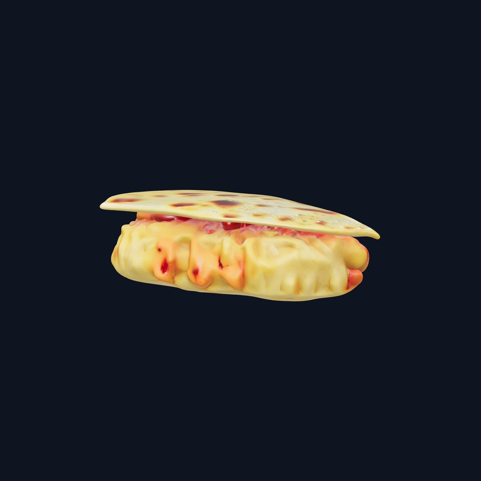 Realistic Chicken Quesadilla with Cheese Pull model pack